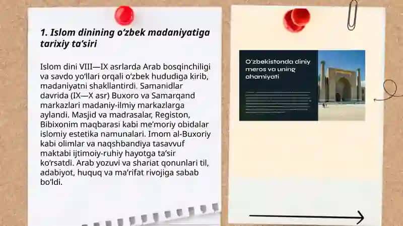 Islom dinining o‘zbek madaniyatiga tarixiy ta’siri 3