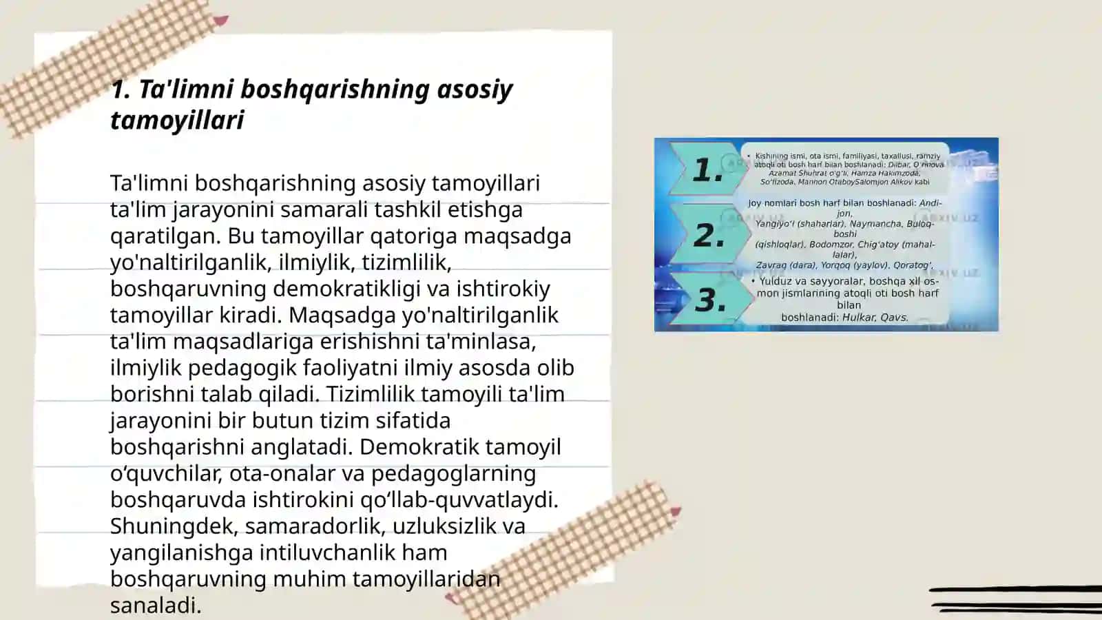 Taʼlimni boshqarishning umumiy tamoyillari va mexanizmlari 3