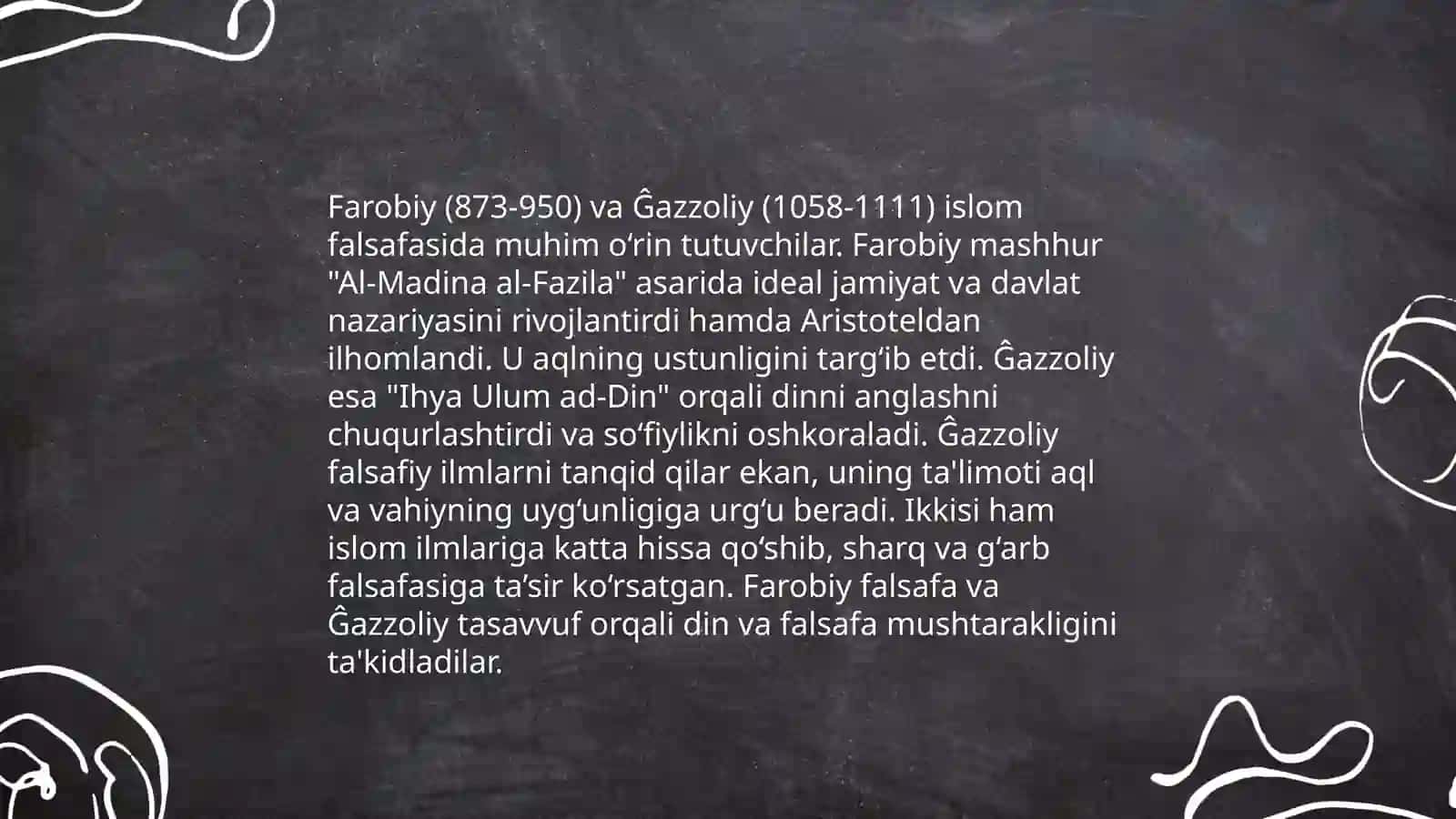 Abu Nasir Farobiy va Ĝazzoliyning falsafa ilmiga oid qarashlarini qiyosiy tahlil etish 3