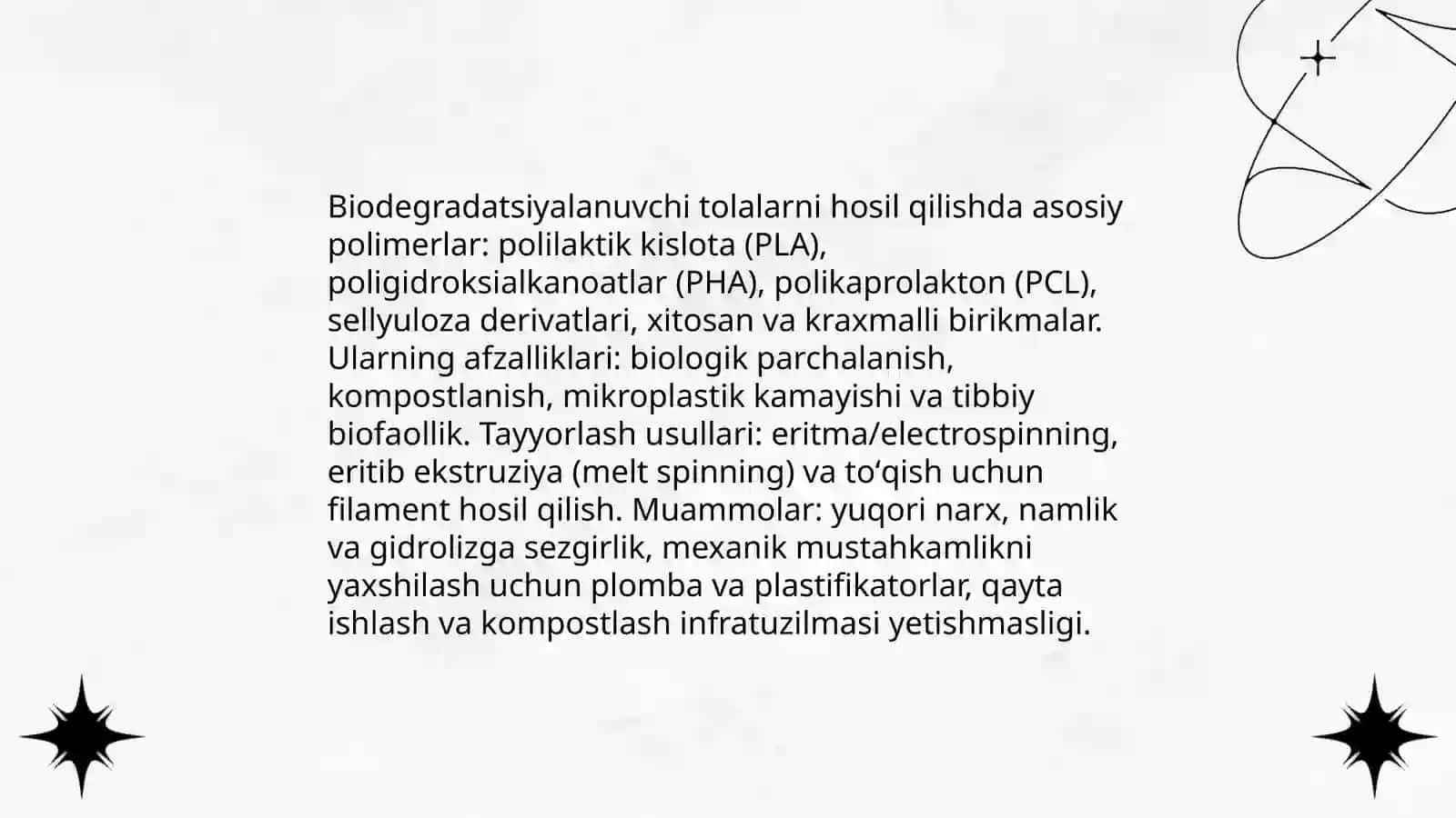 Tolani hosil qilish uchun polimerlar va atrof muhit 3