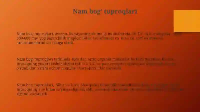 Tayga zonasi tuproqlari tavsifi va klassifikatsiyasi 3