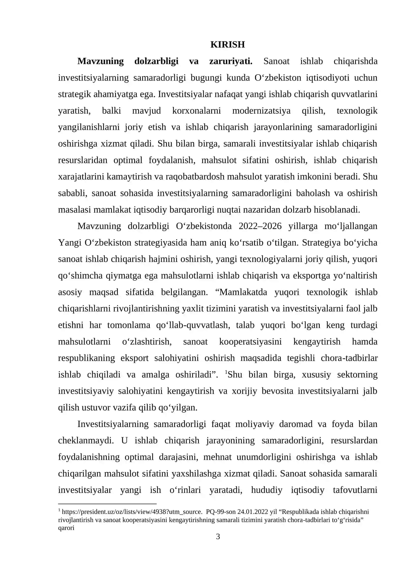 SANOAT ISHLAB CHIQARISHDA INVESTITSIYALARNING SAMARADORLIGI 3