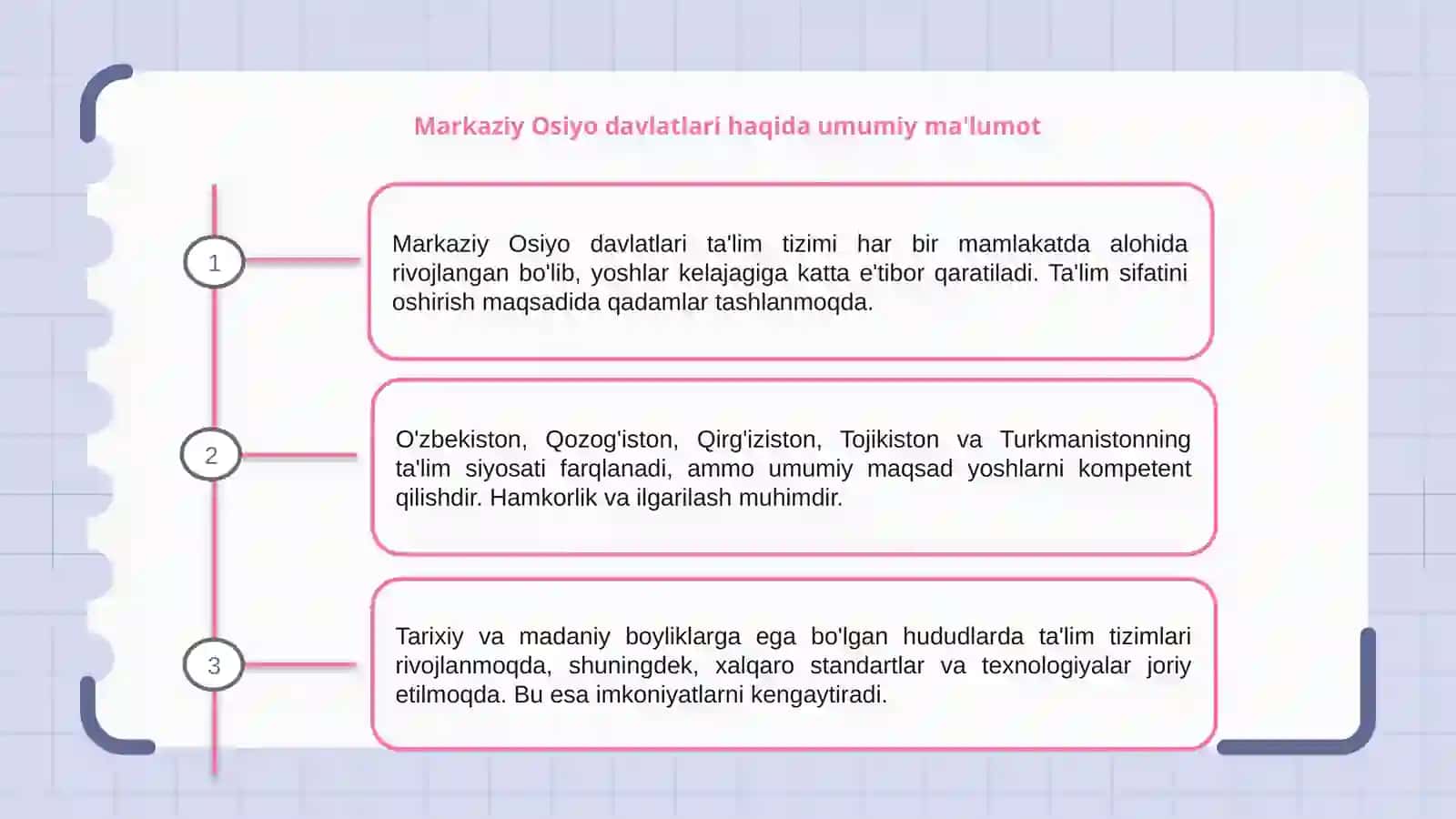 Markaziy Osiyo davlatlari taʼlim tizimi 3