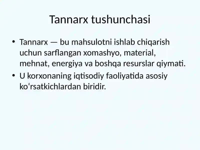 Mahsulot tannarxini shakllantirish va uni kamaytirish zaxiralari 3