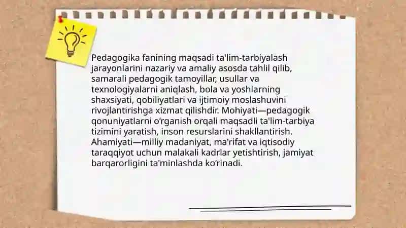 Pedagogika faning maqsadi va vazifalari 3