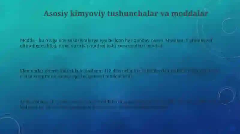 Dastlabki kimyoviy tushuncha va qonunlar mavzusi bo‘yicha tajribalar 3
