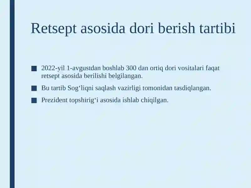 O'zbekiston Respublikasi Prezidentining retsepturaga asoslangan qonun va farmoyishlari 3