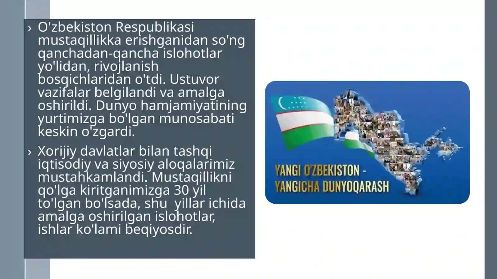 Mustaqillik yillaridaO'zbekistonning ma'naviy va madaniy taraqqiyoti 3