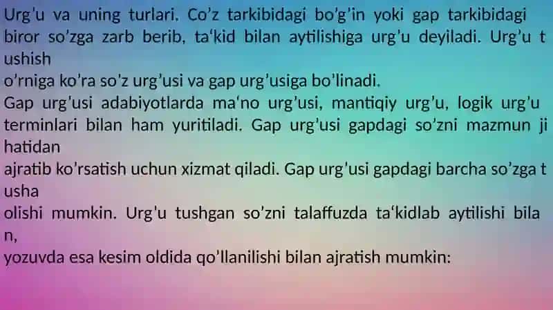 O`zbek tilshunosligida  urg`u va bo`g`in 3