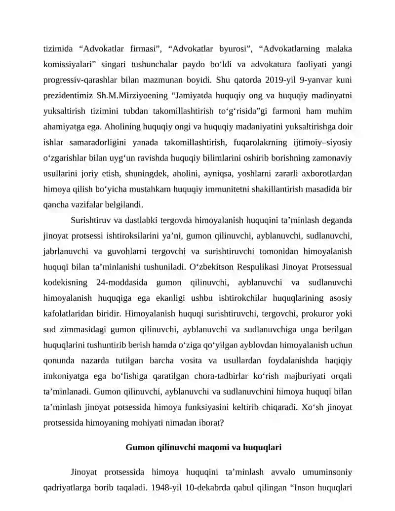 Jinoyat ishida gumon qilinuvchini jalb qilishning huquqiy asoslari 3