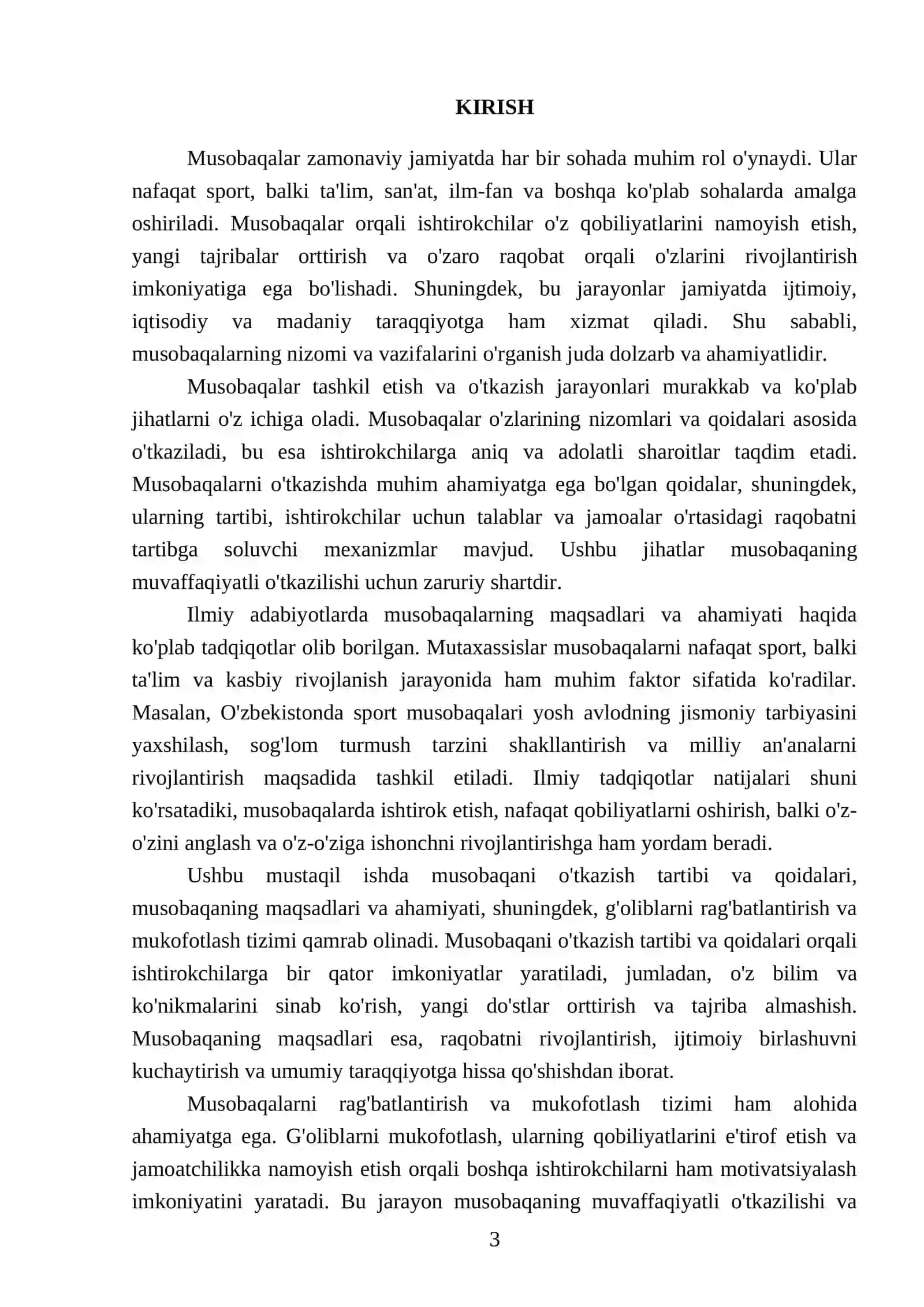 Musobaqani nizomi va vazifasi 3