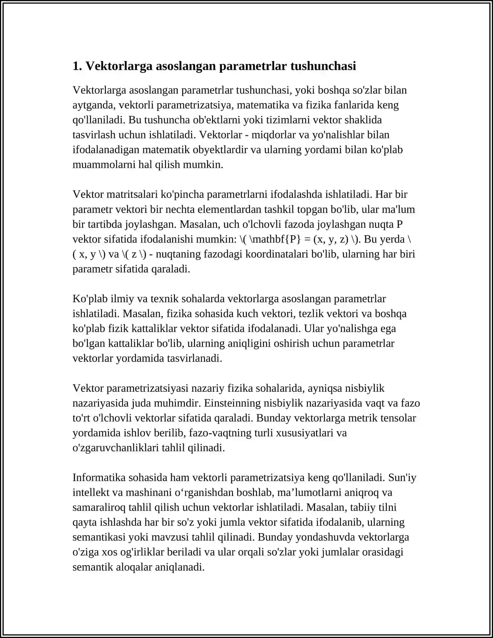 VEKTORLARNI FUNKSIYA PARAMETRLARI SIFATIDA QO‘LLANILISHI. C++ 3