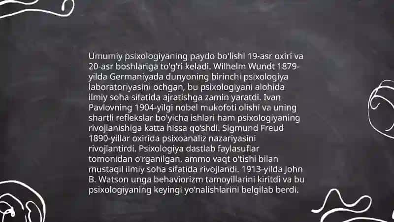 Umumiy psixologiyaning mustaqil fan sifatida vujudga kelishi uning rivojlanish tarixi ca hozirgi holati 3