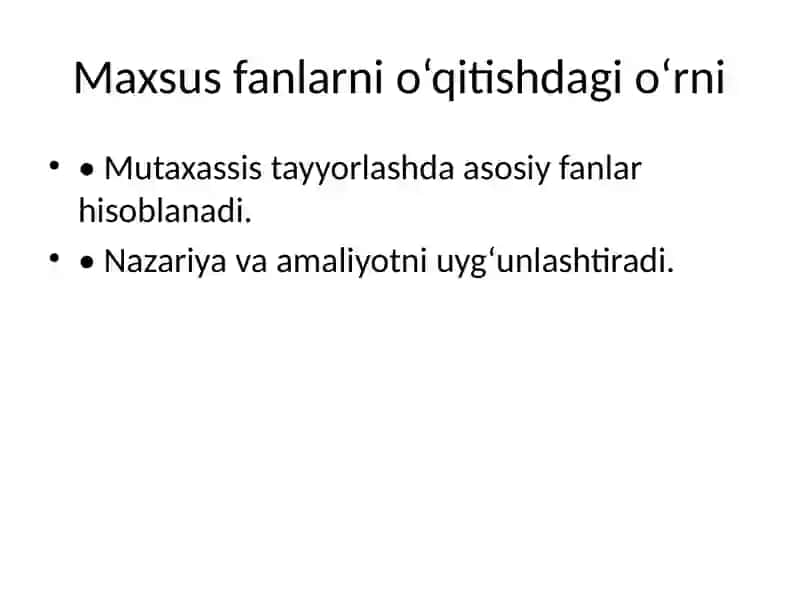 Maxsus fanlarni o‘qitishning o‘quv-uslubiy ta’minoti 3