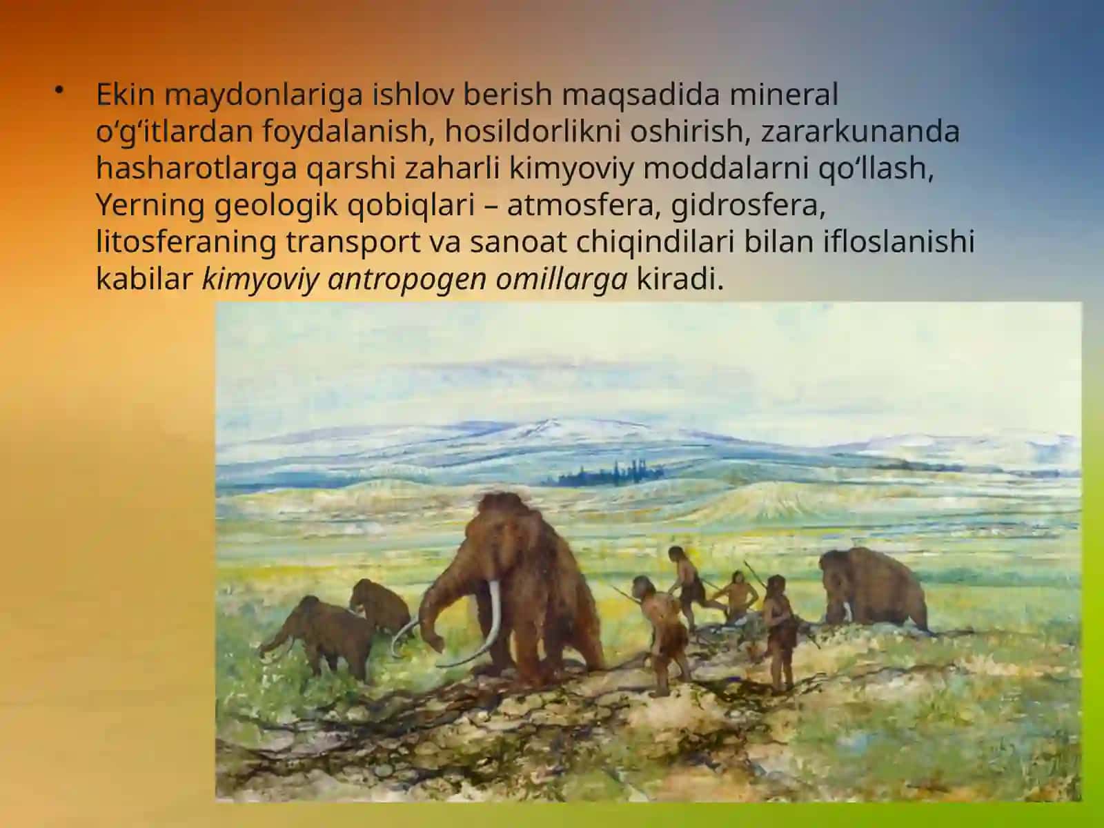11-sinf Biologiya dars ishlanma. Antropogen omillar 3