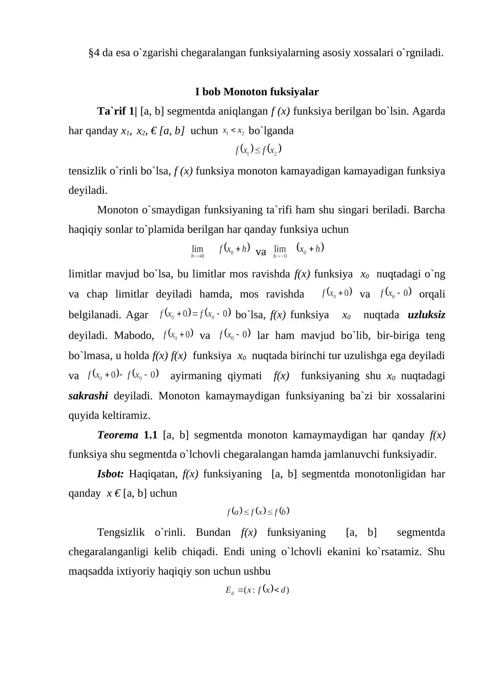 O`zgarishi chegaralangan funksiyalar va unga misollar 3