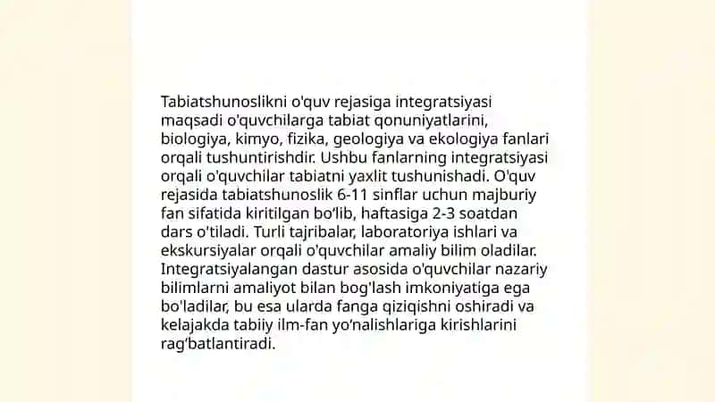 Tabiatshunoslik fanini oʼqitishda taʼlim integratsiyasi va innovatsiyasi 3