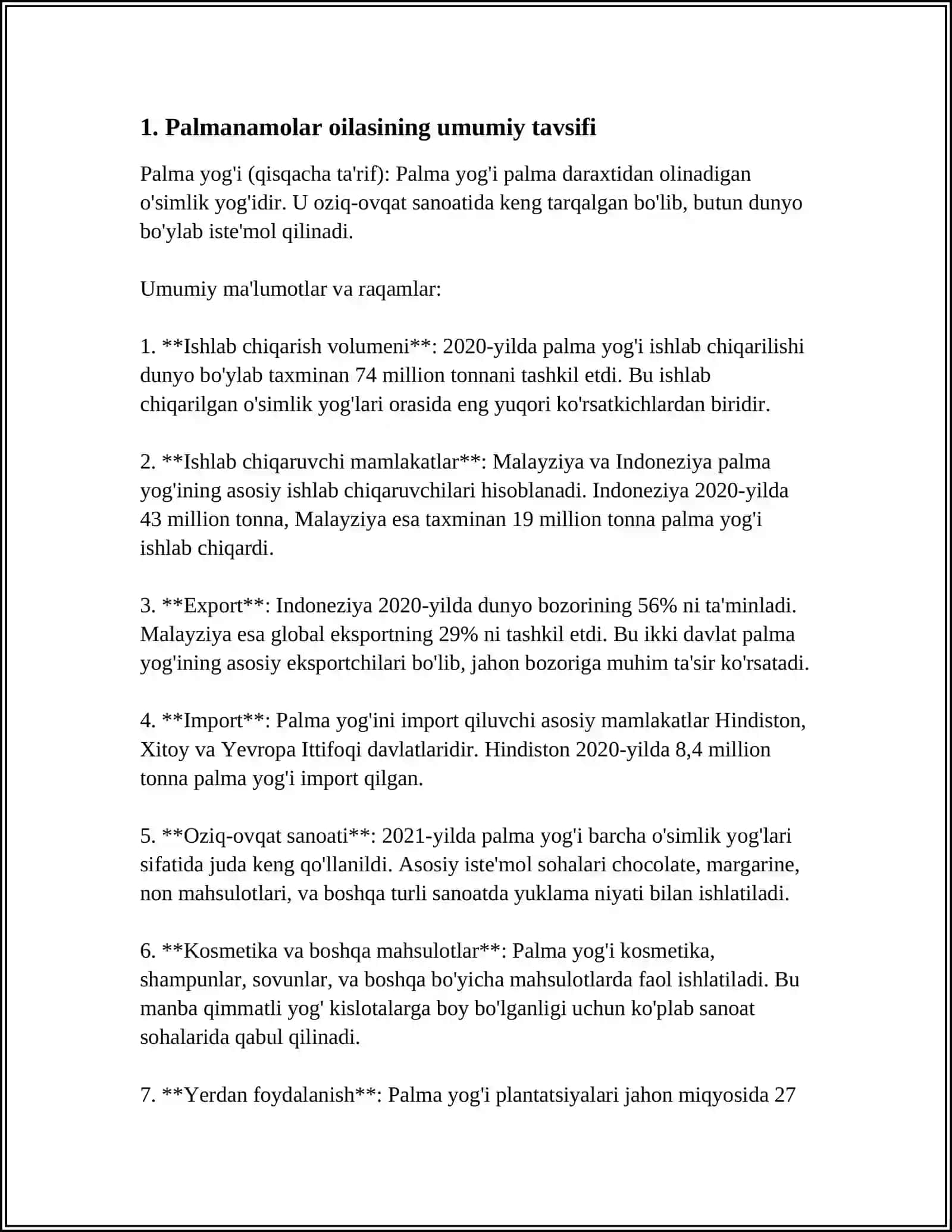 PALMANAMOLAR QABILASI OILALARI,TAVSIFI VA ASOSIY TURLARI 3