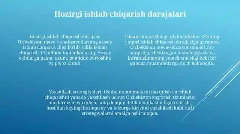 Meva-Sabzavot Mahsulotlari Yetishtirishni Yanada Takomillashtirish Yo'Llari 3