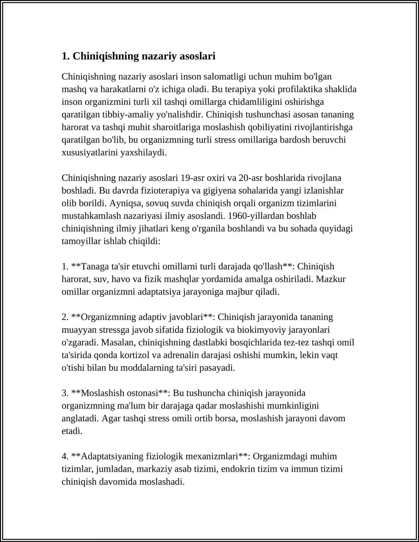 MUSTAQIL ISH Mavzu: CHINIQISH TAMOYILLARI VA VOSITALARI 3