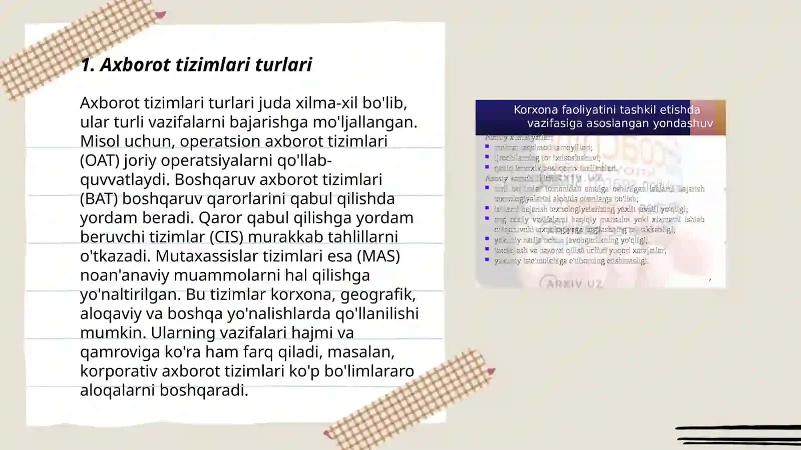 Axborot tizimlari tasnifi 3