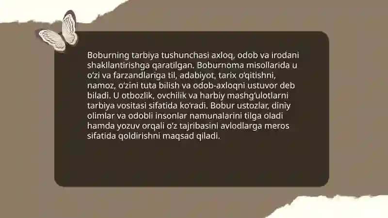 Zahriddin Muhammad Bobur va boburiylar merosida tarbiyaga oid qarashlar 3
