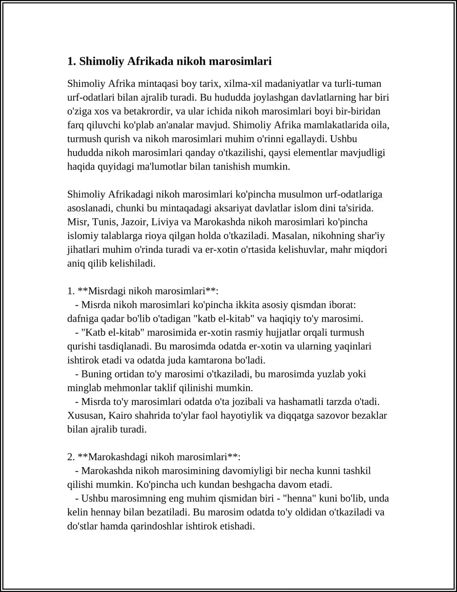 SHIMOLIY АFRIKA VA GʼARBIY АFRIKA XALQLARINING URF-ODAT VA MAROSIMLARI 3
