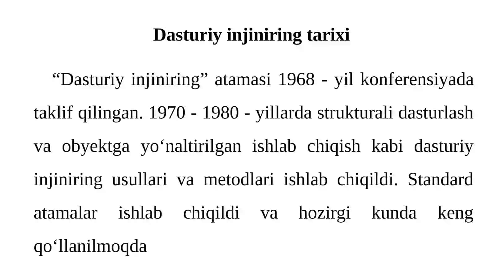 Dasturiy injiniringa kirish 3