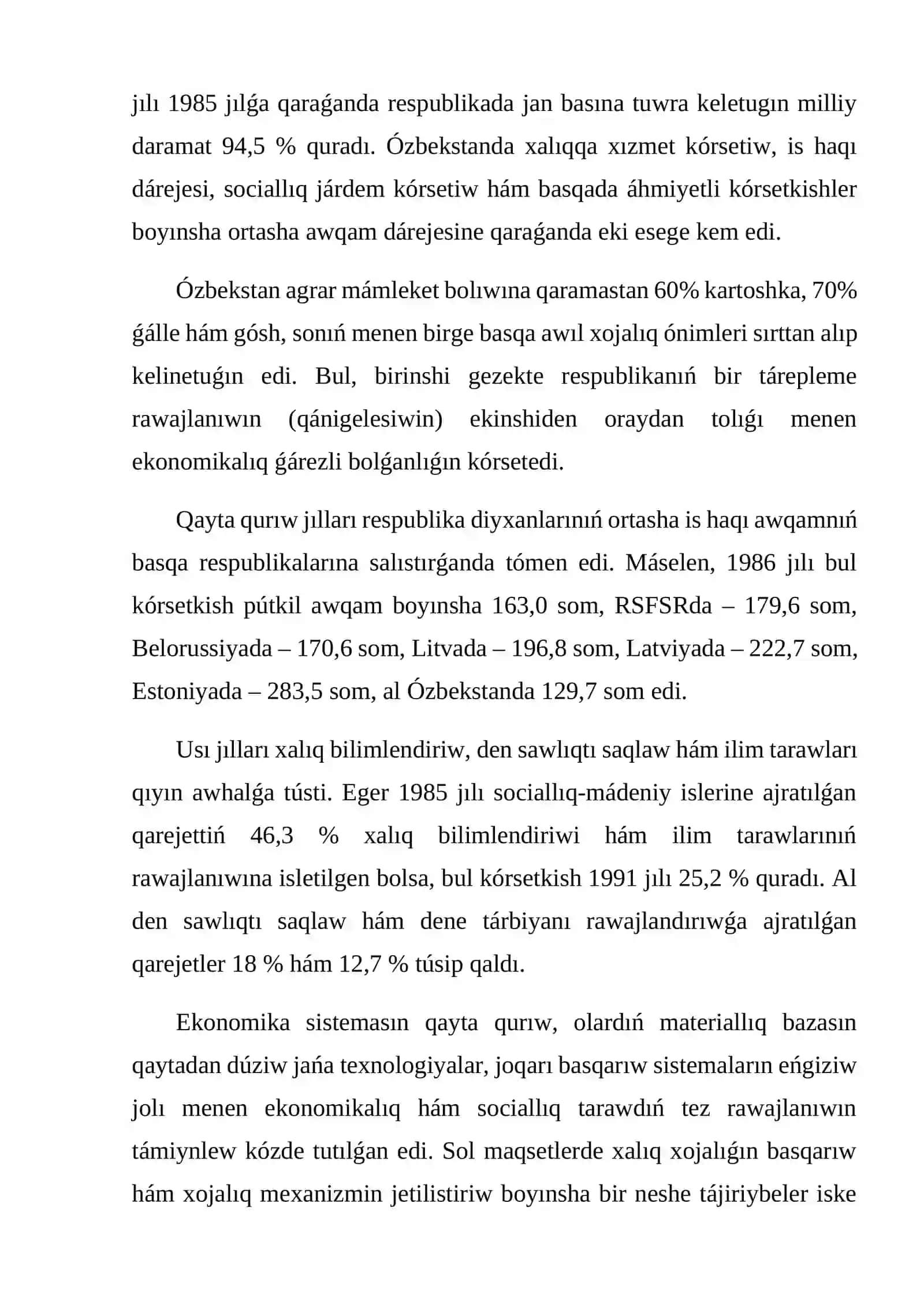 Ǵárezsizlikke erisiw waqtında Ózbekstandaǵı social-siyasiy processler 3