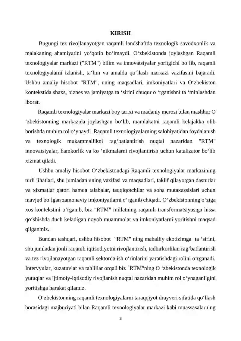 "Raqamli Texnalogiyalar Markazi" MCHJ 3