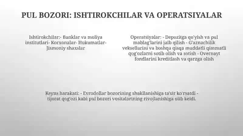 Pul Bozorida Keyns Muvozanati 3