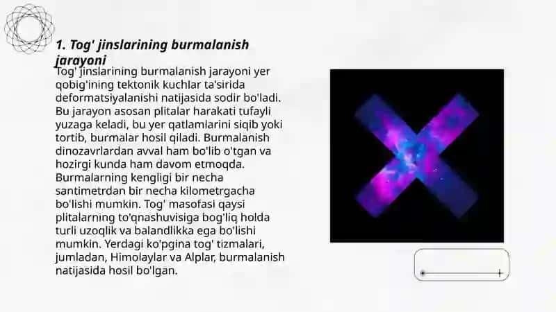Tog' jinslarining burmalar shaklida yotishi (Diz'yunktiv dislokatsiya) 3
