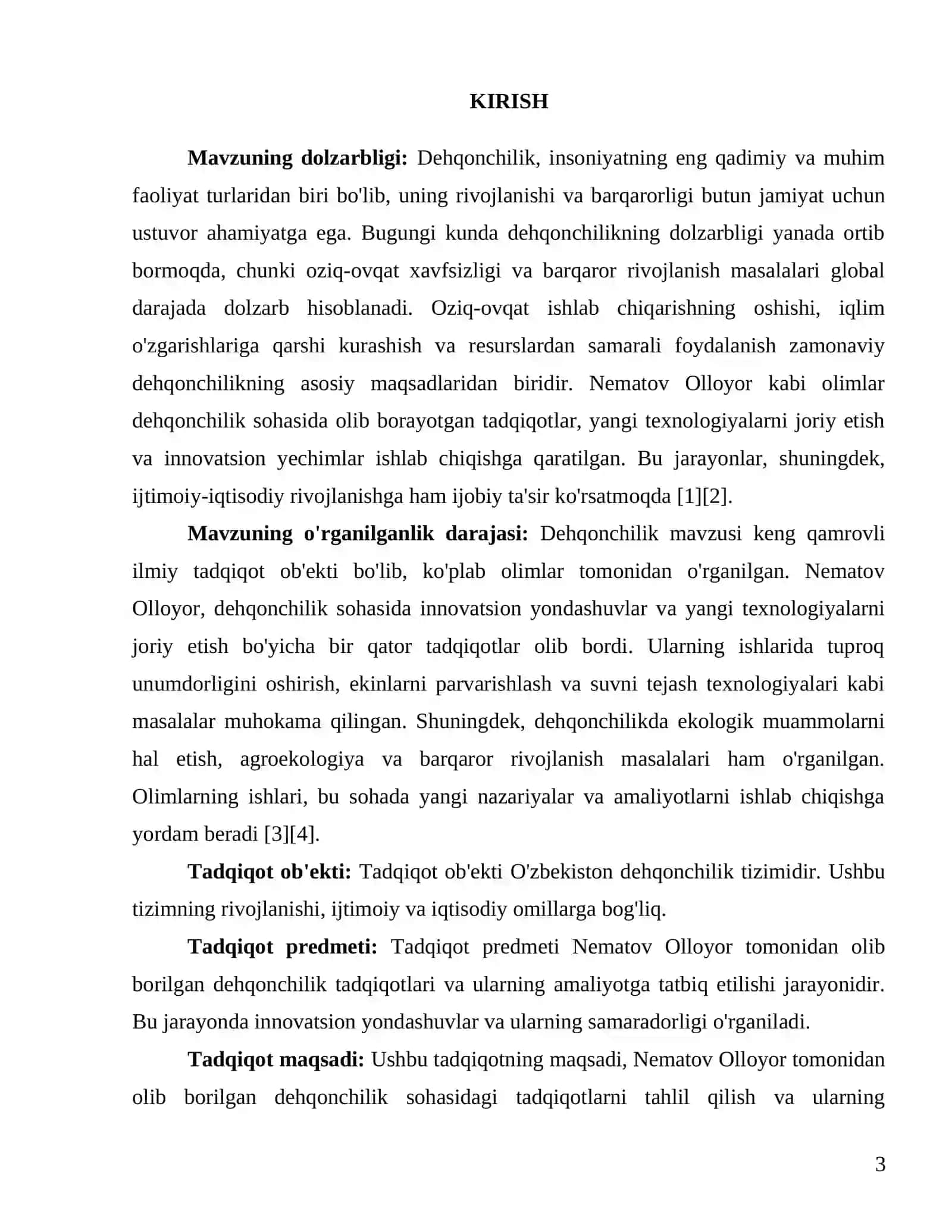DEHQONCHILIK FANIDAN KURS ISHI 3