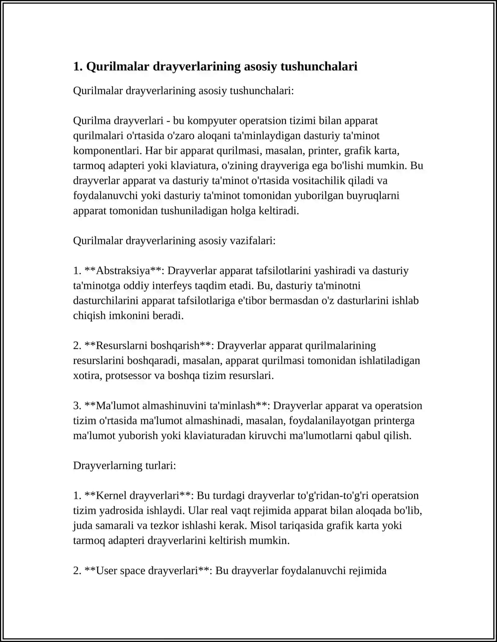 O‘RNATILGAN TIZIMLARDA QURILMALAR DRAYVERI 3