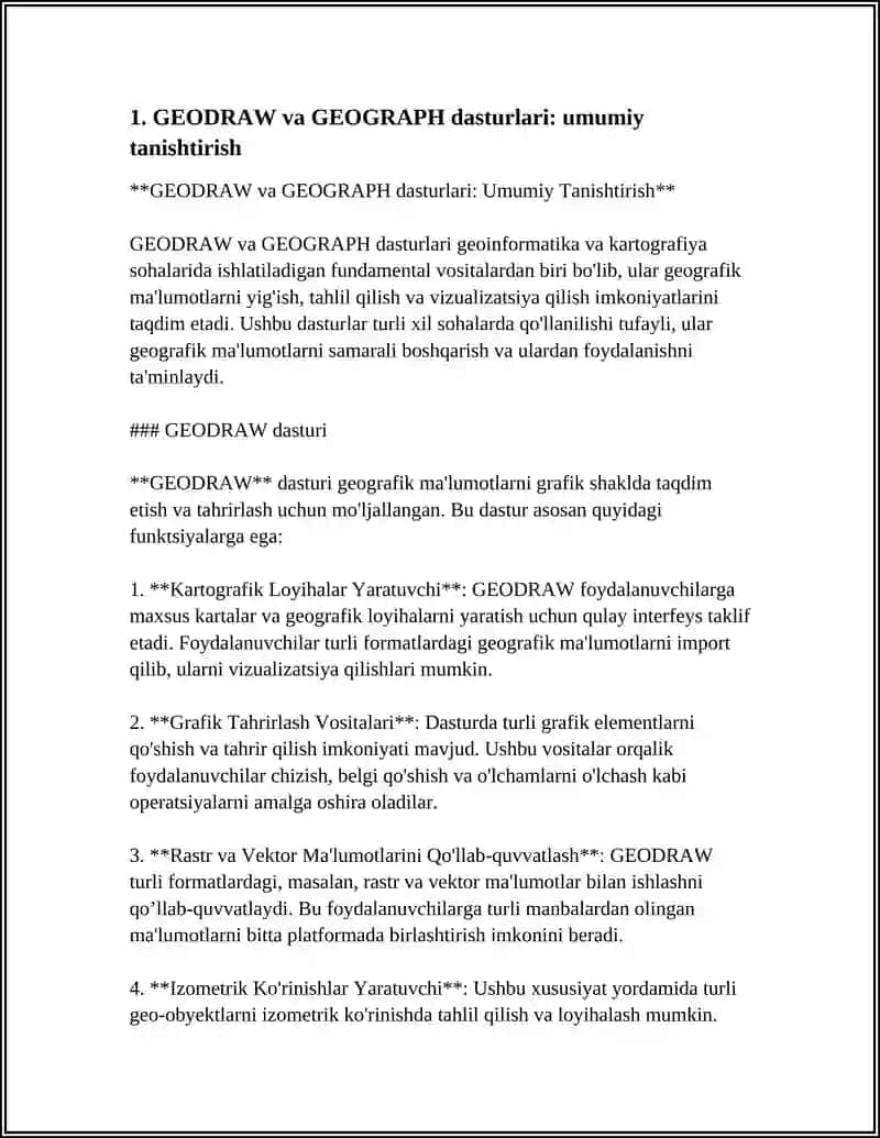 GEODRAW, GEOGRAPH DASTURLAR PAKETI VA UNDAN FOYDALANISH 3