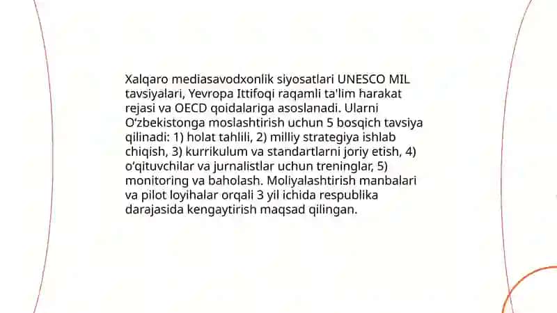 Mediasavodxonlik boʻyicha xalqaro tajriba va uni Oʻzbekistonga moslashtirish 3