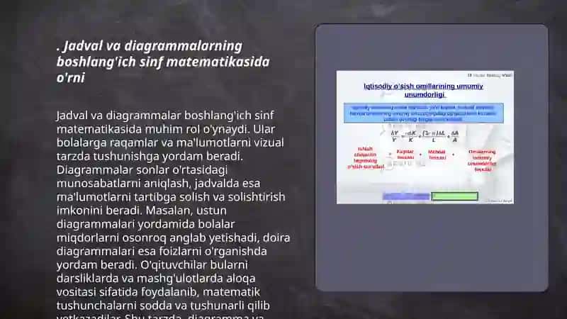Boshlang'ich sinf matematika fani misol masalalarida jadval, diagrammalardan foydalanish metodikasi, masalalar yechish tahlili 3