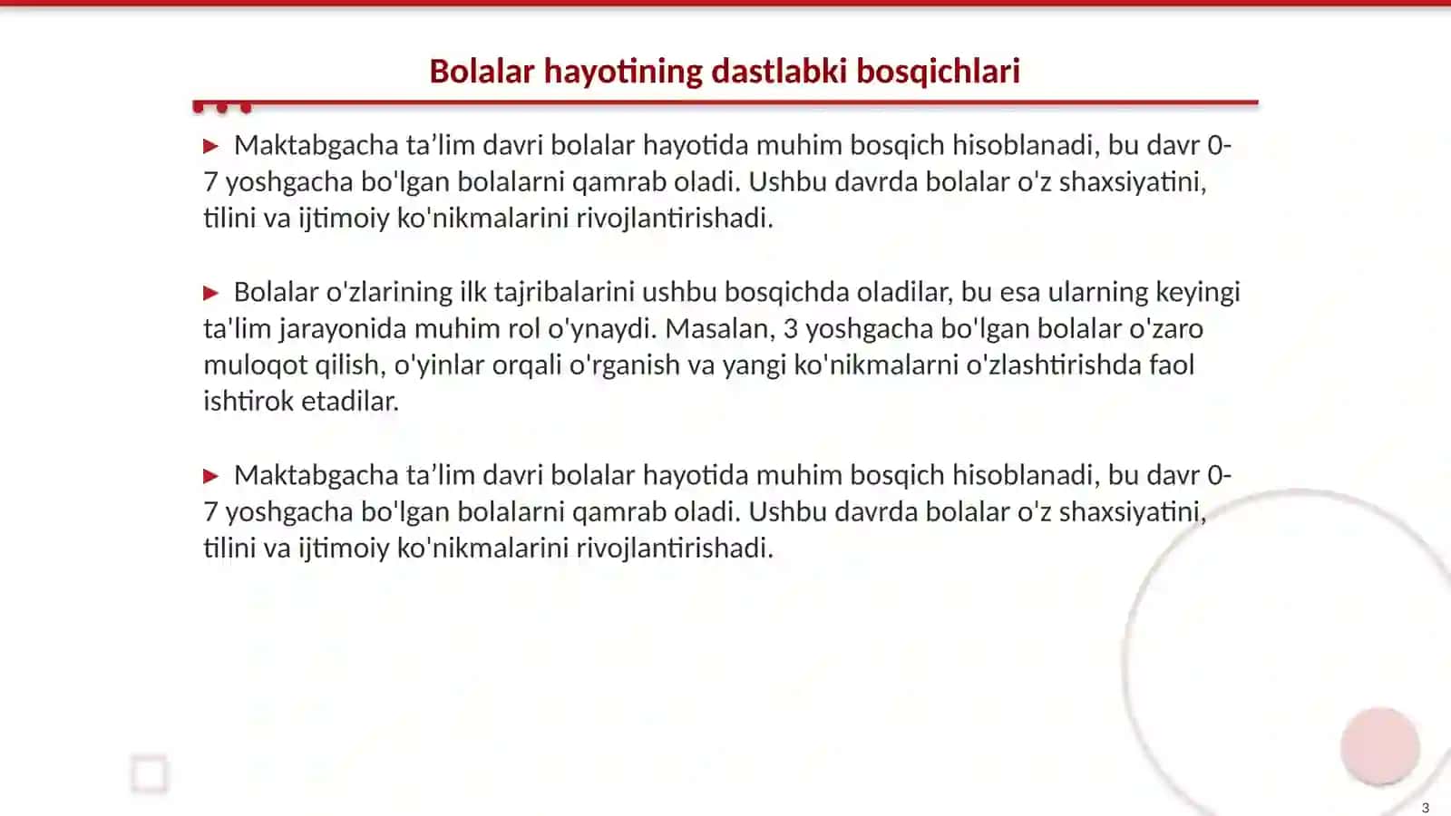 Maktabgacha taʼlim tashkilotida kunning birinchi va ikkinchi yarmida bolalar hayotini tashkil qilish 3