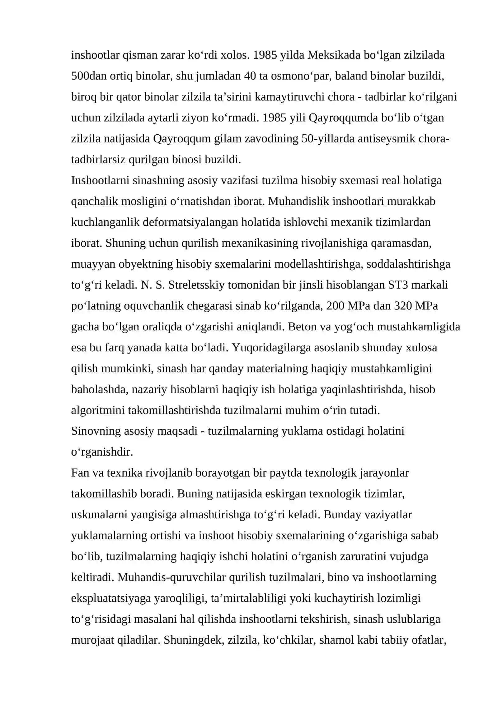 Inshootlarni Naturaviy Sinash Yo'li Bilan Dinamik Xarakteristikasini Aniqlash 3