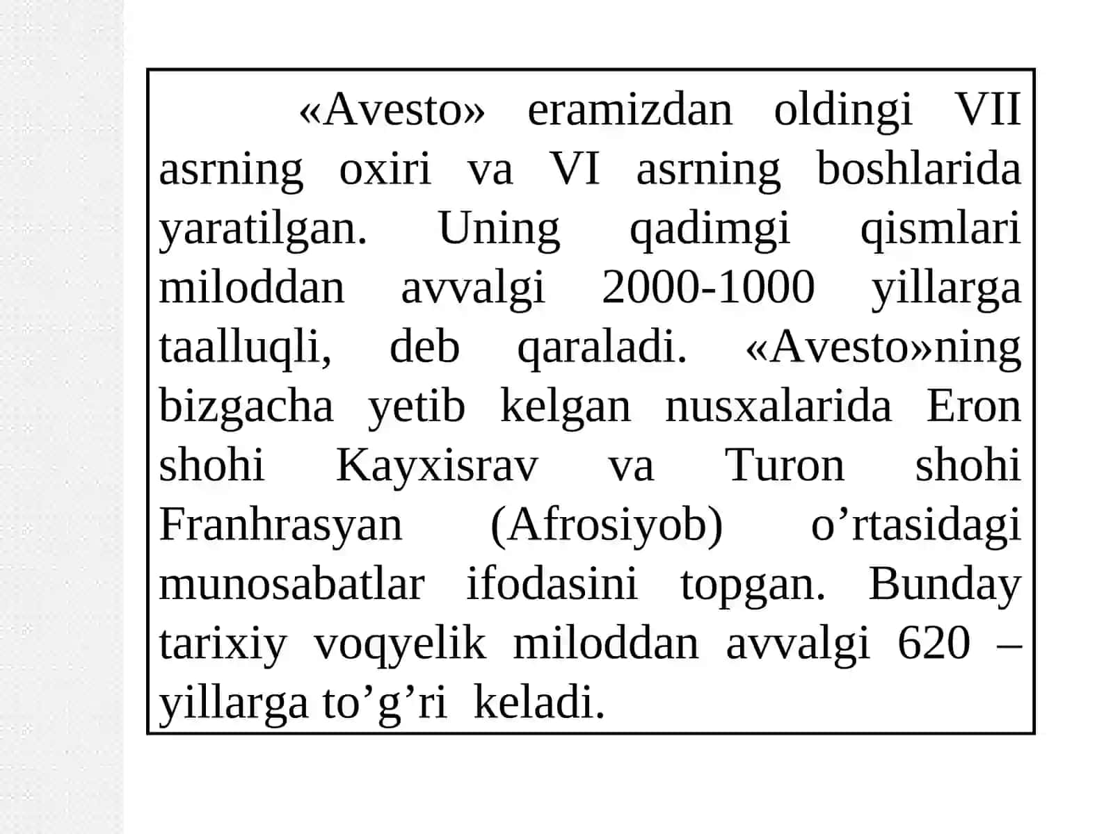 AVESTONING AXLOQIY QARASHLARI 3