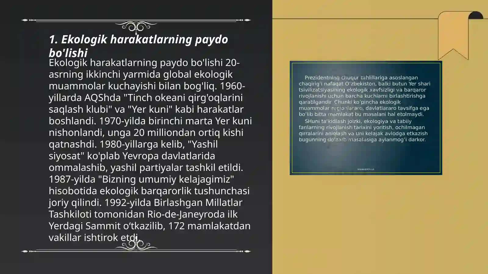 Ekologiya va tabiatni muhofaza qilish rivojlanish tarixi 3