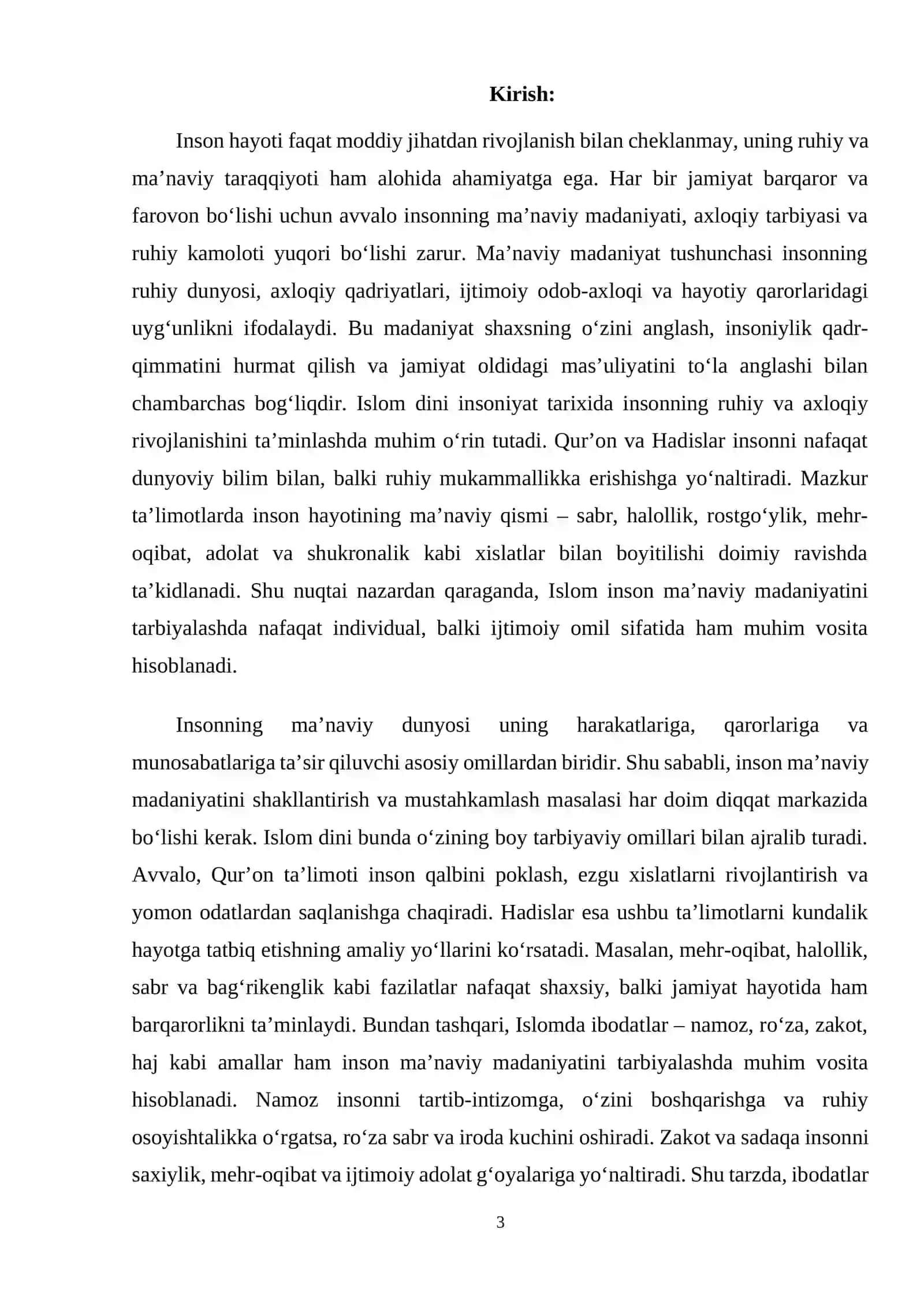 Islom inson ma'naviy madaniyatini tarbiyalash omillari haqida 3