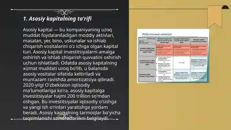 Asosiy va aylanma kapital, ularning farqli belgilari. 3