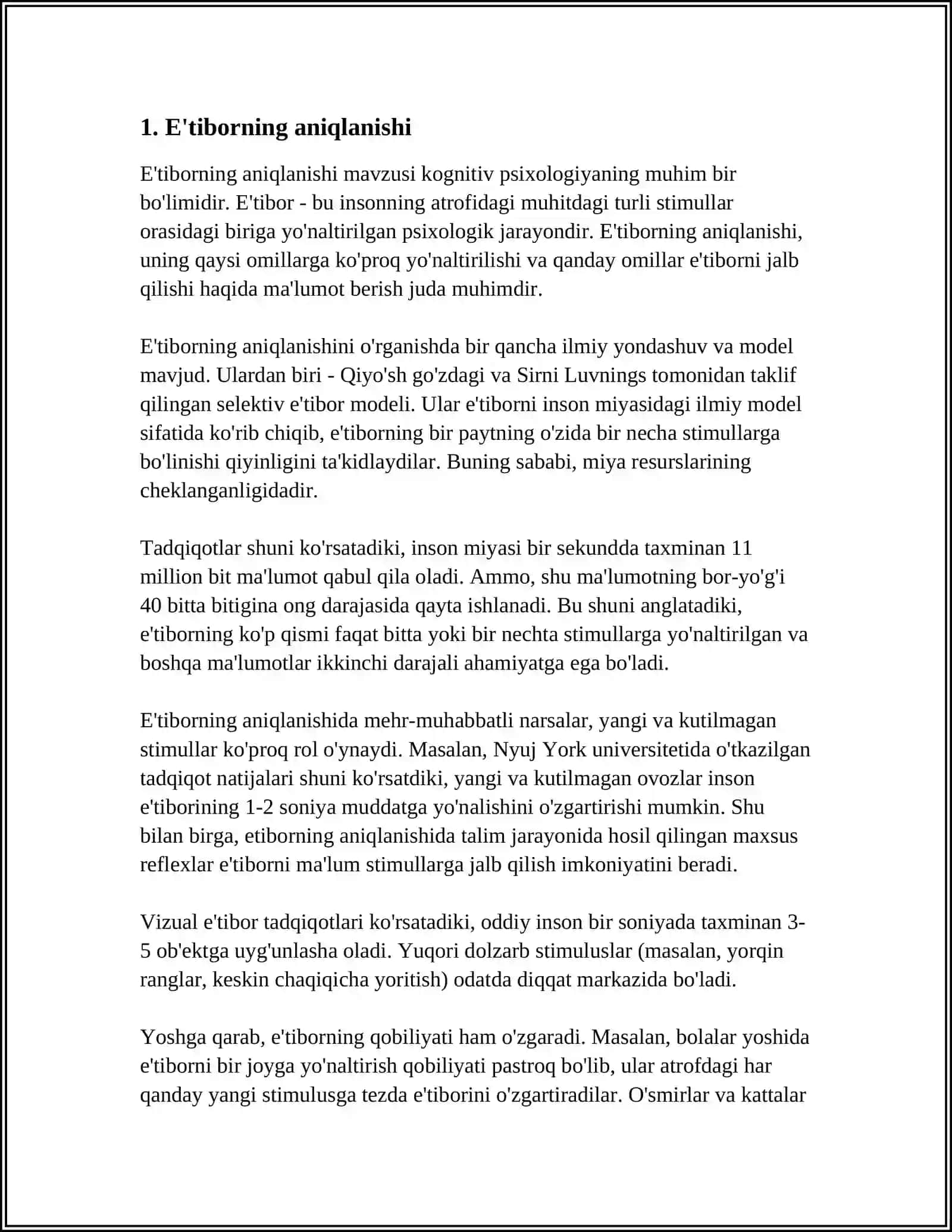 DIQQAT TÕĞRISIDAGI TUSHUNCHA.DIQQAT TURLARI 3