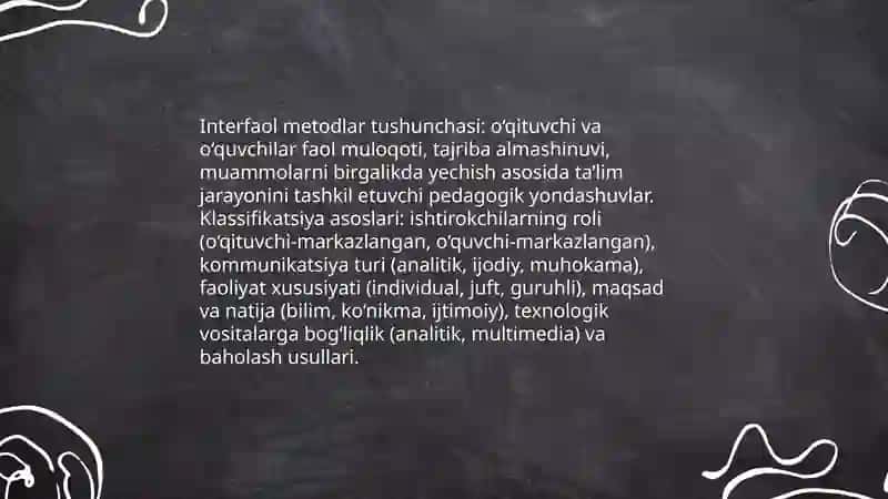 Oʻqitishda interfaol metodlar klassifikatsiyasi 3