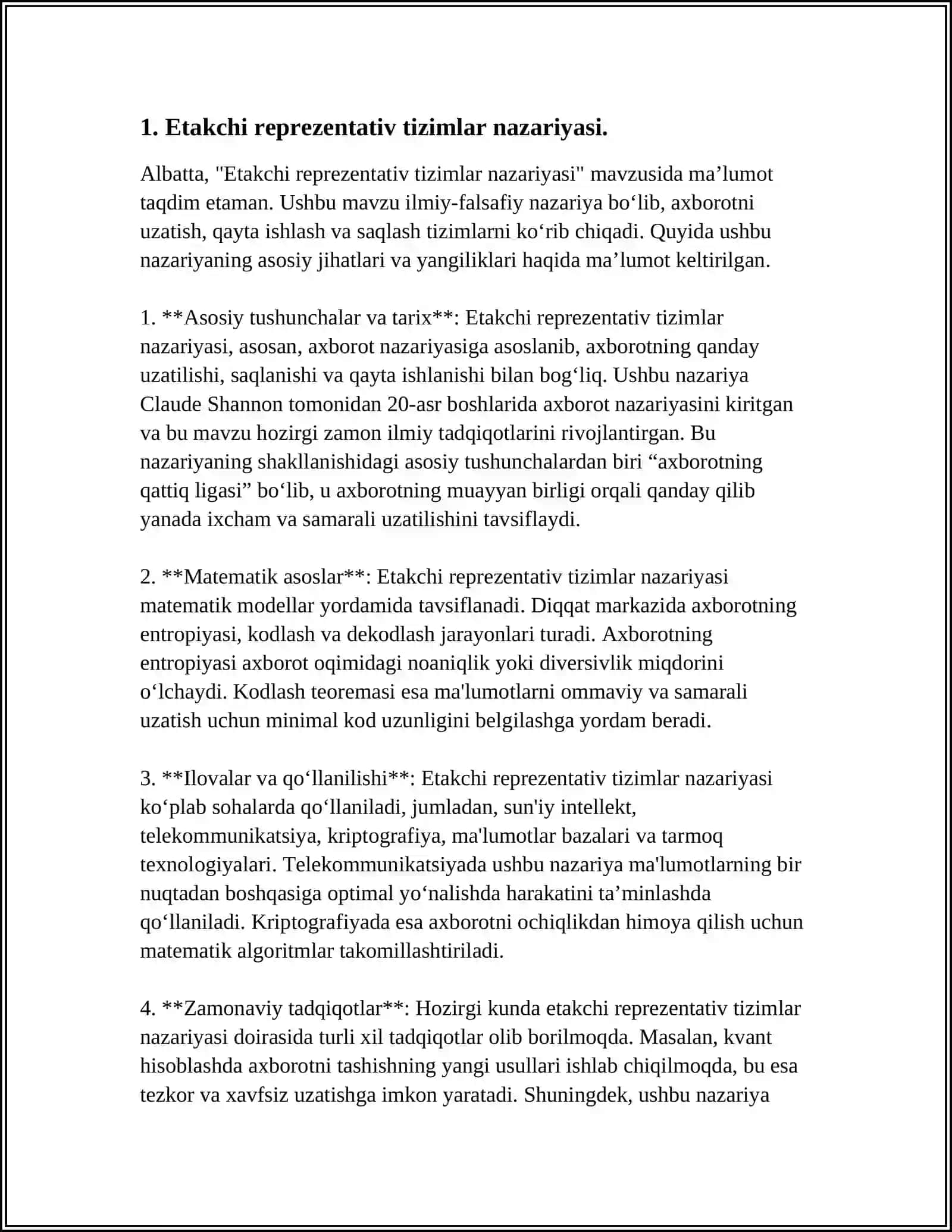 OʻQUVCHINING ETAKCHI REPREZENTATIV TIZIMINI ANIQLASH VA UNDAN FOYDALANISH 3