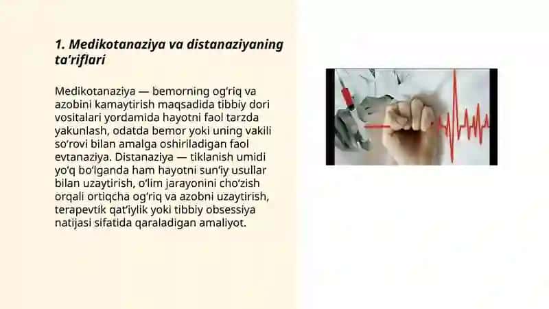 Medikotanaziya va distanaziyaning variantlari 3