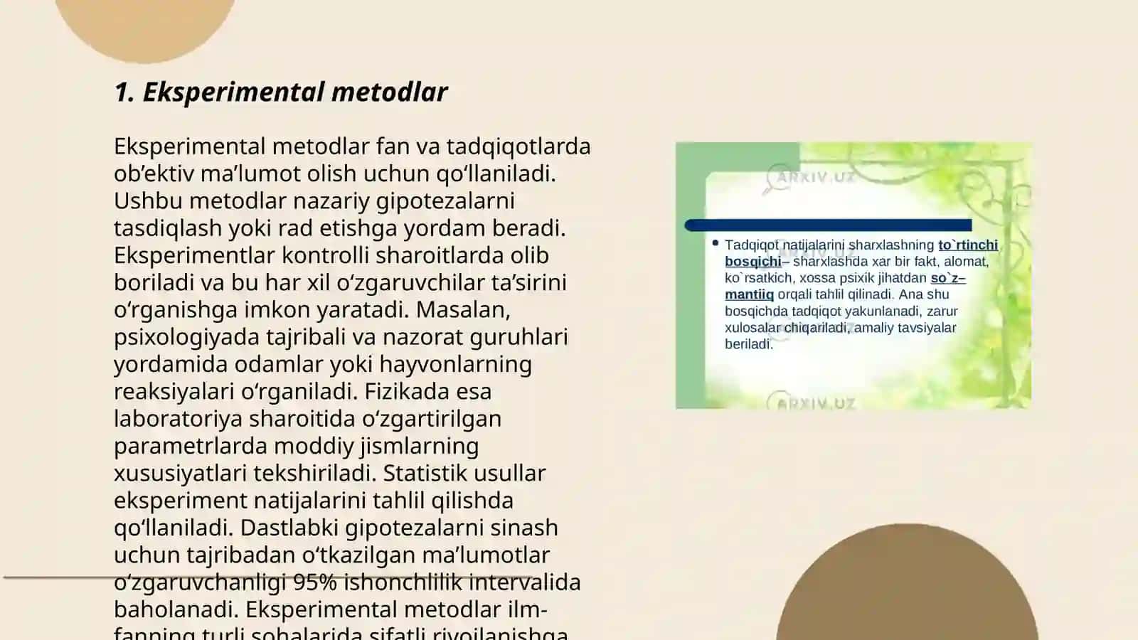 Xozirgi zamon psixologyasining tadqiqot metodlari 3