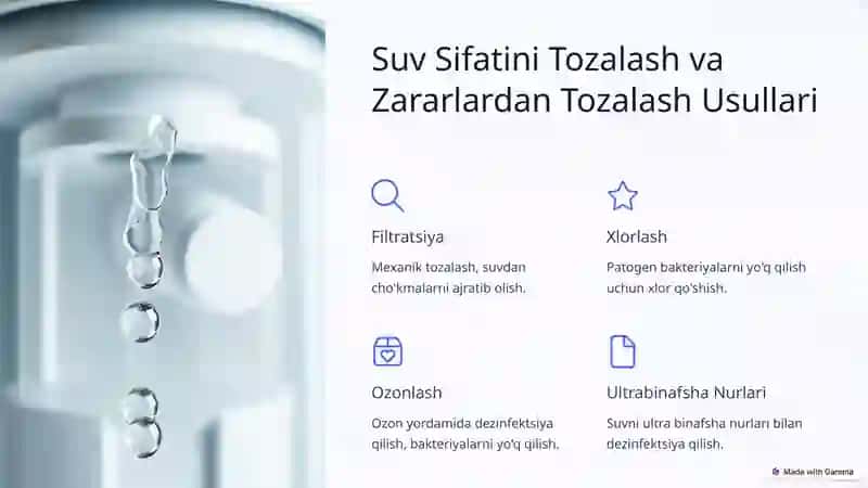 Ichimlik Suvi Sifati: Muhimligi va Yaxshilanish Yo'llari 3