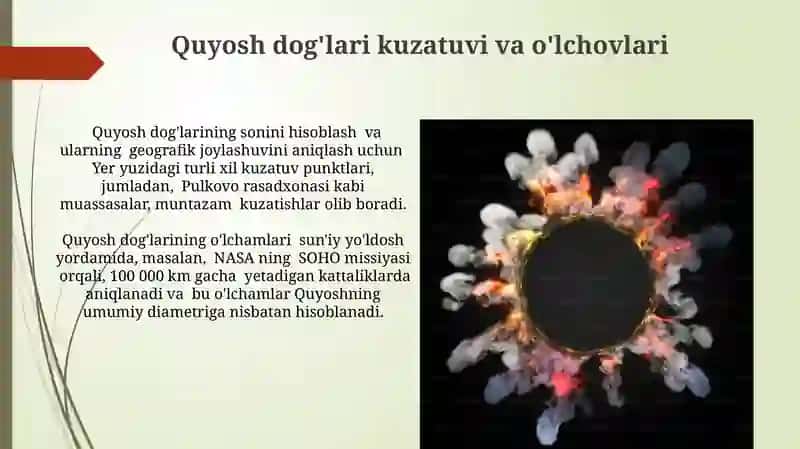 Fotosfera va undagi obyektlar 3